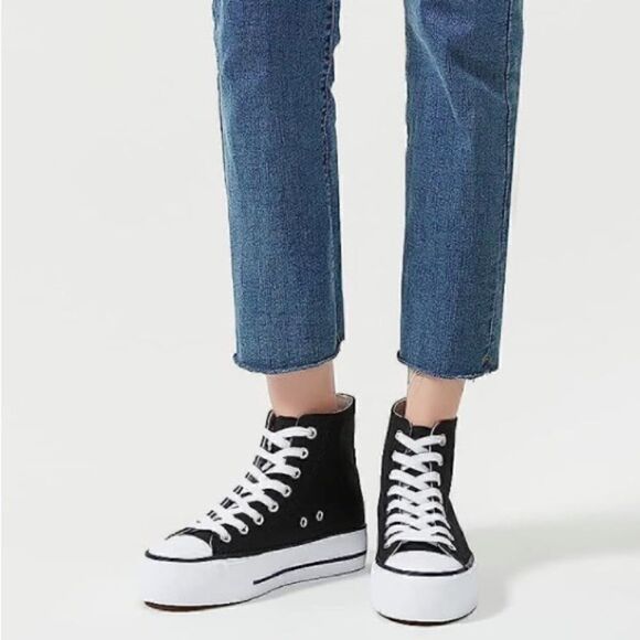 Shoes - Platform Canvas High Top Sneakers